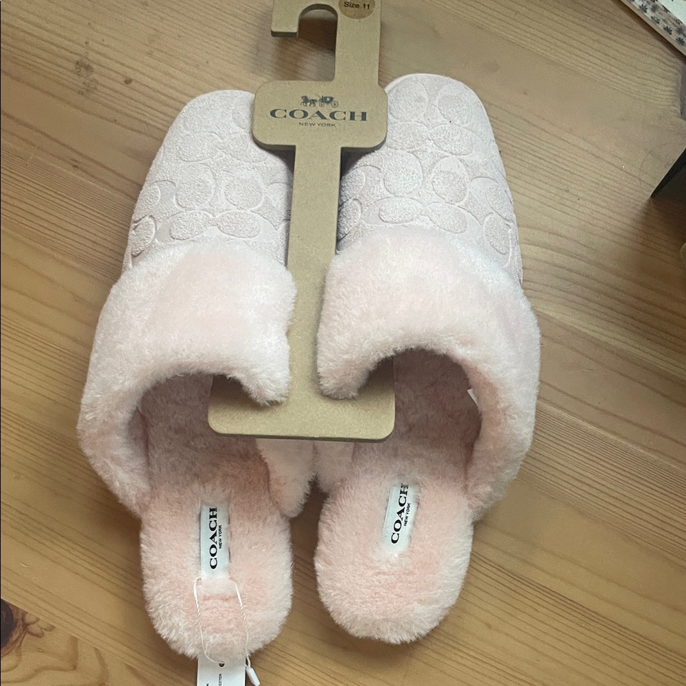Coach Women's Soft Pink Slippers